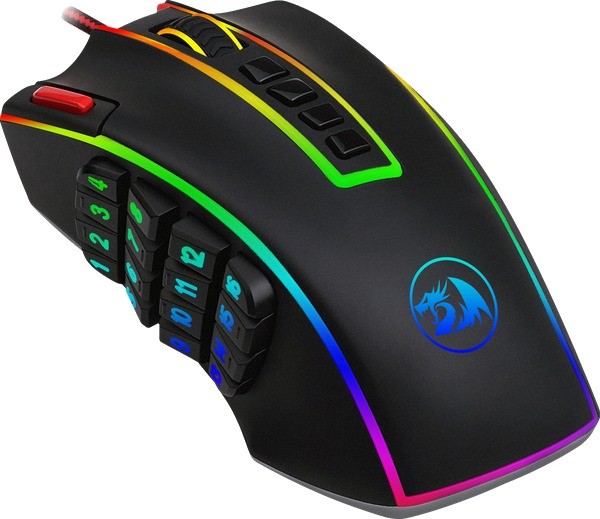 купить Мышь проводная игровая оптическая Redragon Legend Chroma (черный) USB, 23 кнопки, 1000-24000 dpi, НО в Алматы