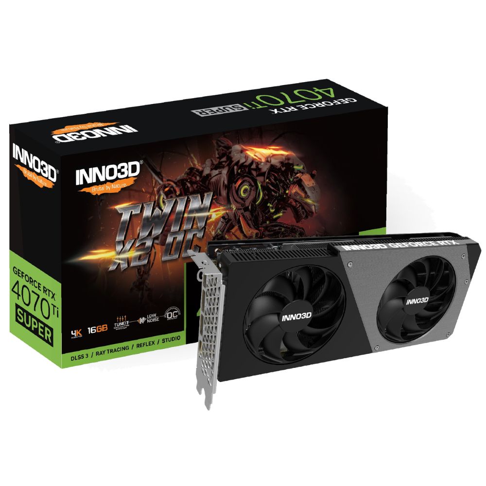 купить Видеокарта Inno3D GeForce RTX4070Ti SUPER Twin X2 OC 16G N407TS2-166XX-186156N в Алматы