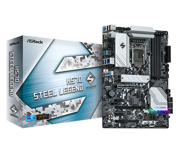 купить Материнская плата ASRock H570 STEEL LEGEND LGA1200 4xDDR4 6xSATA RAID 2xUM.2 HDMI DP ATX в Алматы