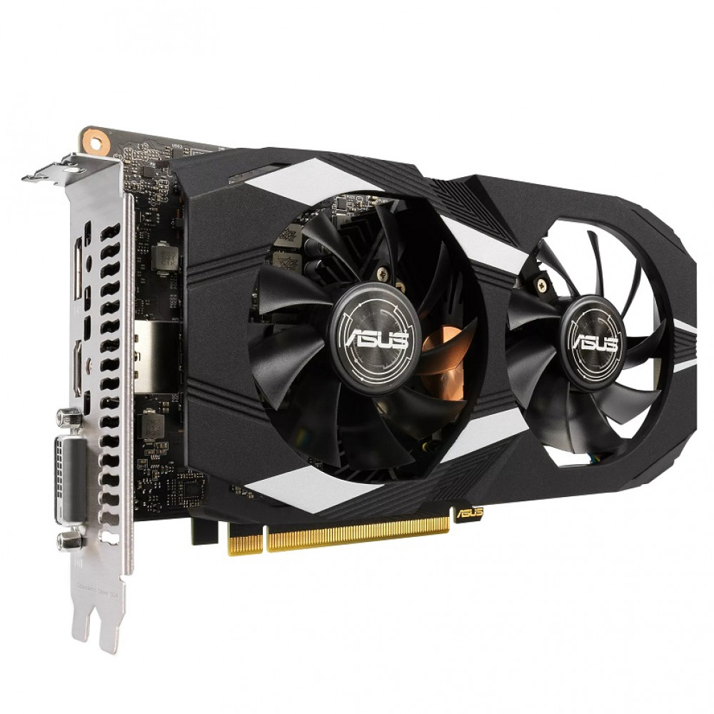 купить Видеокарта ASUS DUAL-GTX1650-4GD6-P, 4Gb/128bit GDDR6, DVI-D, HDMI, DP, HDCP, BOX в Алматы