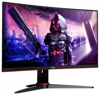 купить Изогнутый профессиональный игровой монитор 27* AOC C27G2AE/01 VA 165Hz 4ms 250cd/m 178/178 Curved 1500R 4000:1 80млн:1 2xHDMI 1xD-SUB 2x2W Black/Red в Алматы