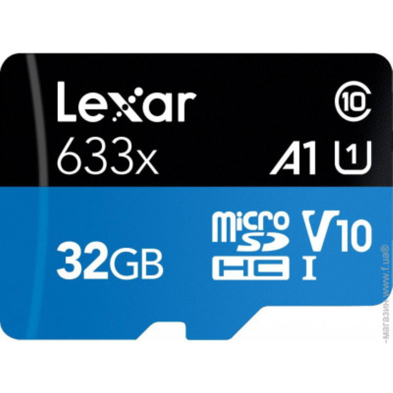 купить LEXAR 32GB High-Performance 633x microSDHC UHS-I, up to 100MB/s read 20MB/s write C10 A1 V10 U1, Global EAN: 843367119660 в Алматы