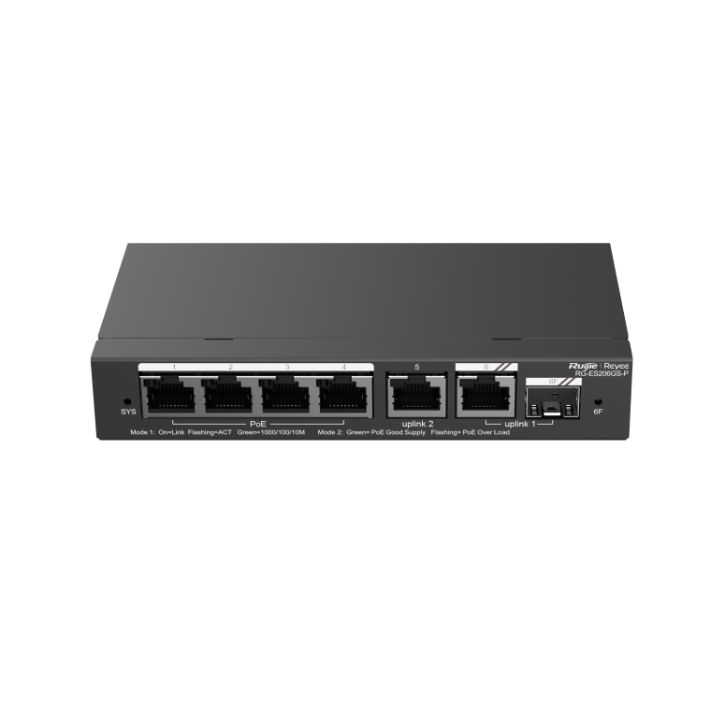 купить Коммутатор управляемый Reyee RG-ES206GS-P, 6Gb x PoE, 1Gb Combo Uplink, PoE 54W в Алматы