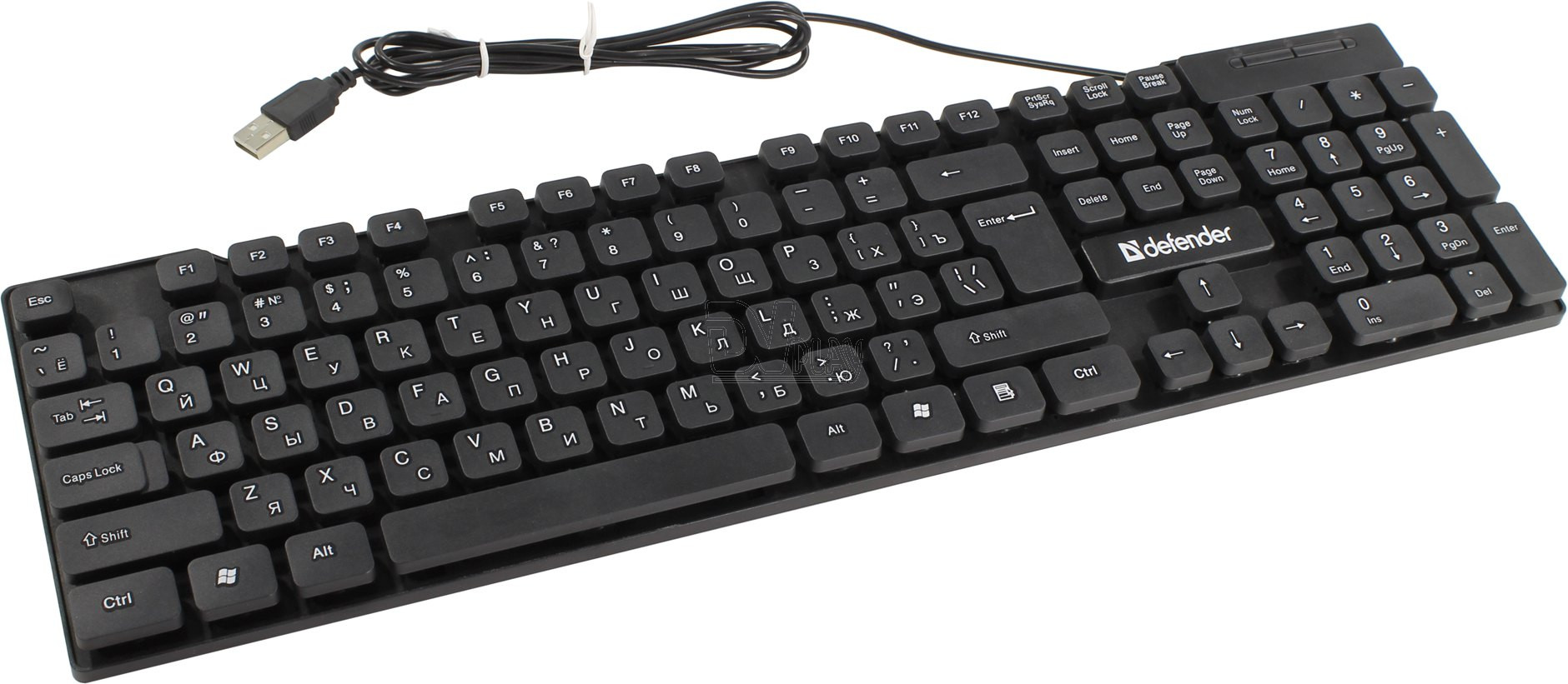 купить Клавиатура проводная Defender Element HB-190 USB RU, черный в Алматы