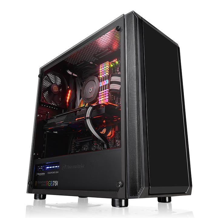 купить Компьютерный корпус, Thermaltake, Versa J23 TG, CA-1L6-00M1WN-00, ATX/Micro ATX/Mini-ITX, USB 3.0/2*2.0, HD-Audio Mic, 1*120 мм (зад.панель), Высота процессорного куллера до 160 мм, Длина VGA до 310 мм, 2*3.5*/4*2.5*, 447*205*455 мм, Без Б/П, Чёрный в Алматы