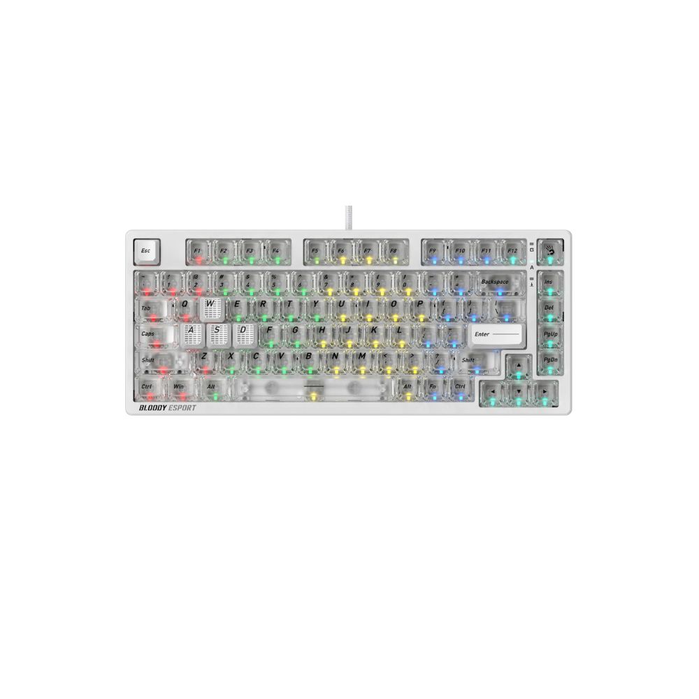 купить Клавиатура игровая Bloody MS76 Crystal White в Алматы