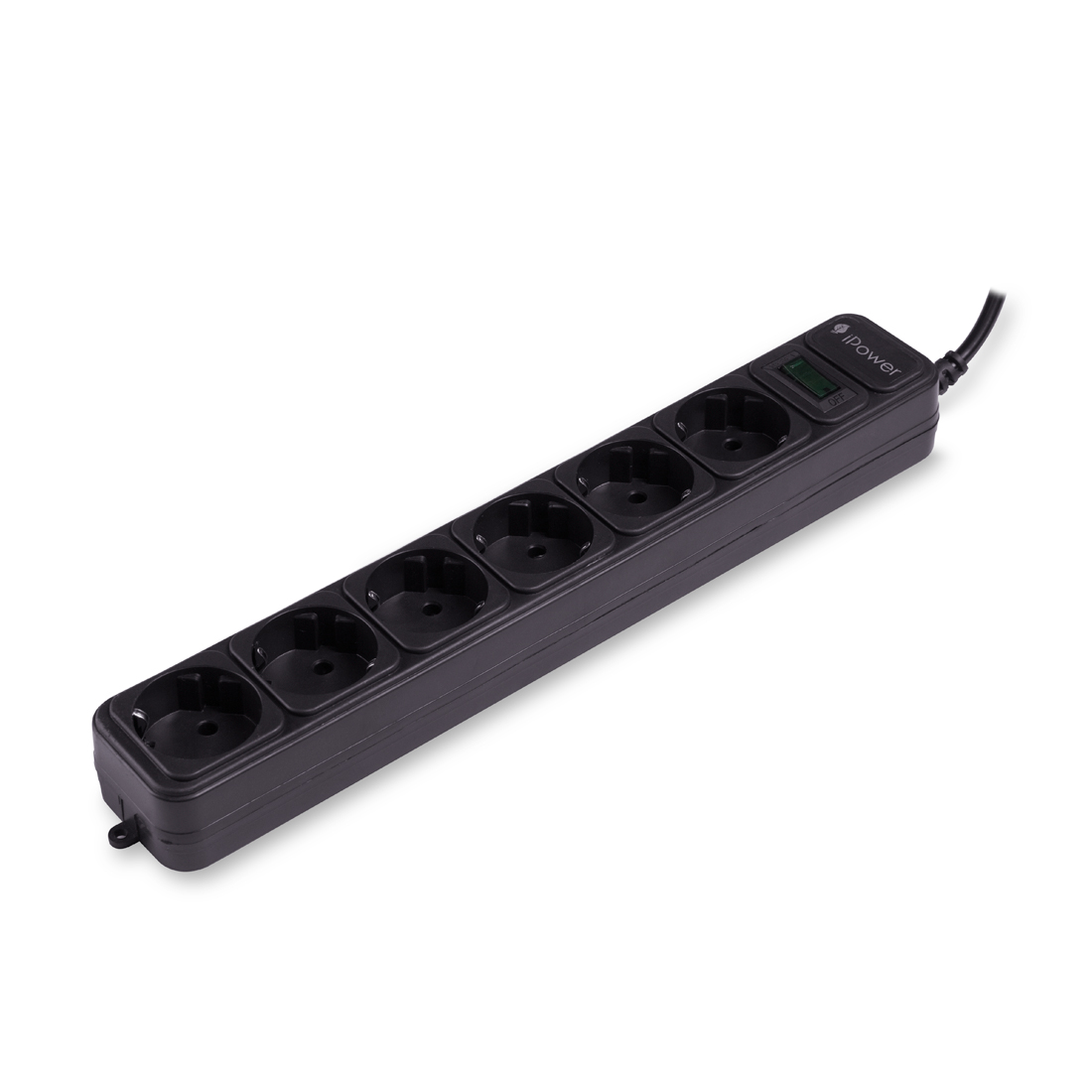купить Сетевой фильтр, iPower, iPEO3m, 6 розеток, 3 м., 220-240В, 10A, Чёрный в Алматы