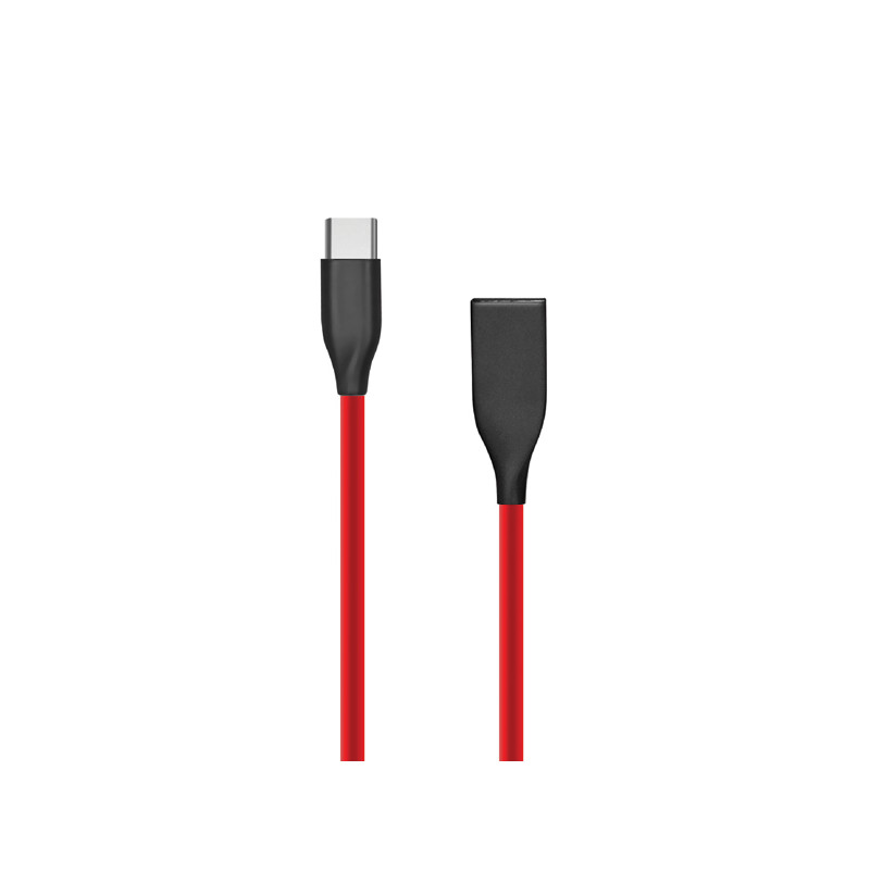 купить Кабель PowerPlant USB - Type-C, 2м, силикон, красный в Алматы