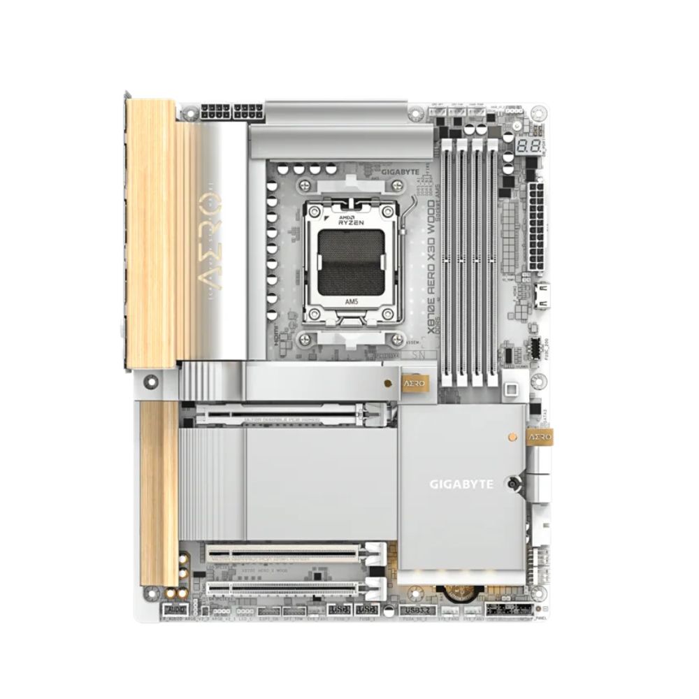 купить Сист.плата Gigabyte X870E AERO X WOOD, X870E, AM5, 4xDDR5, 3xPCI-E x16, M2, SATA, USB-C, HDMI, 2xLAN, WIFI7, BOX в Алматы