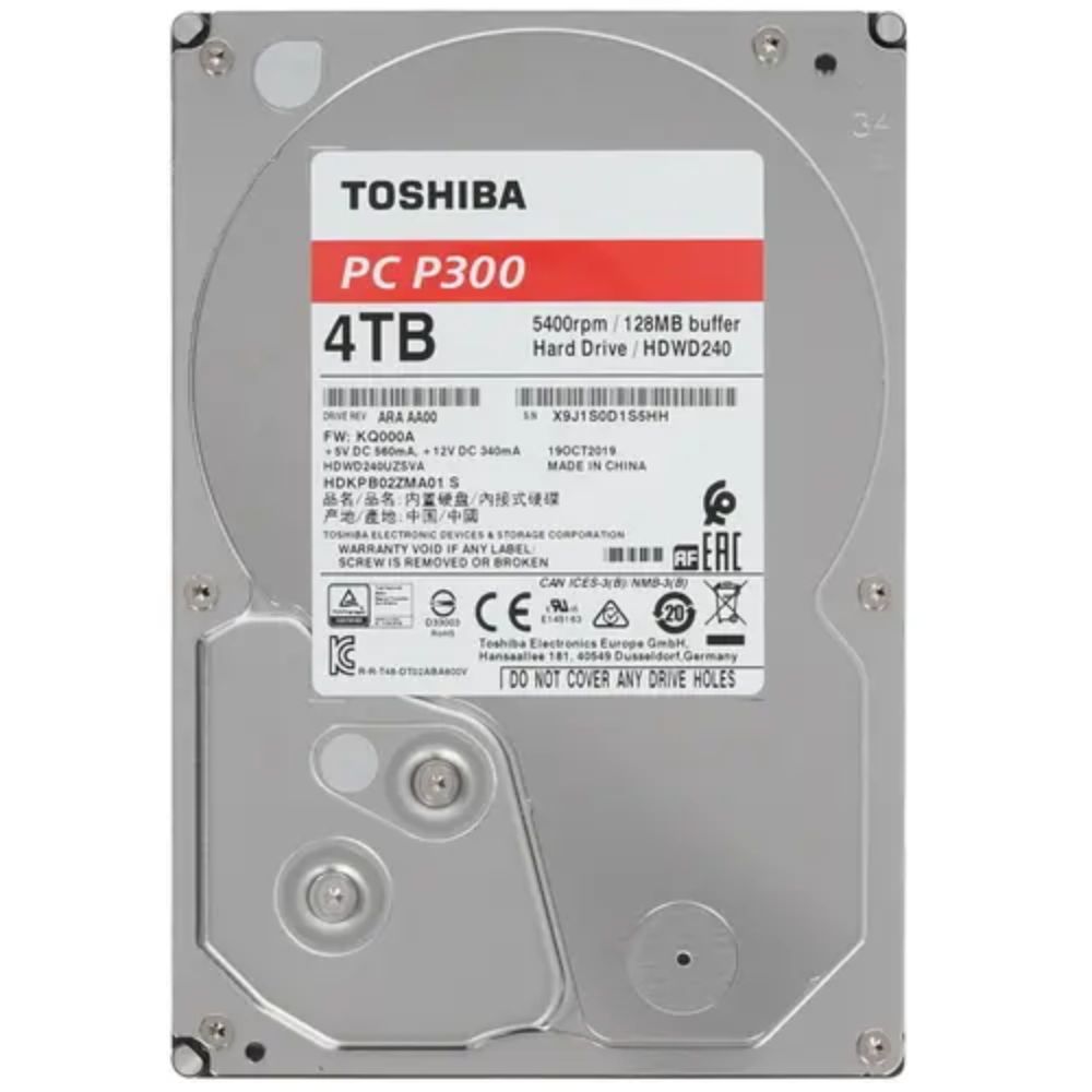 купить Жёсткий диск HDD 4 Tb SATA 6Gb/s Toshiba P300 HDWD240UZSVA 3.5* 5400rpm 64Mb в Алматы