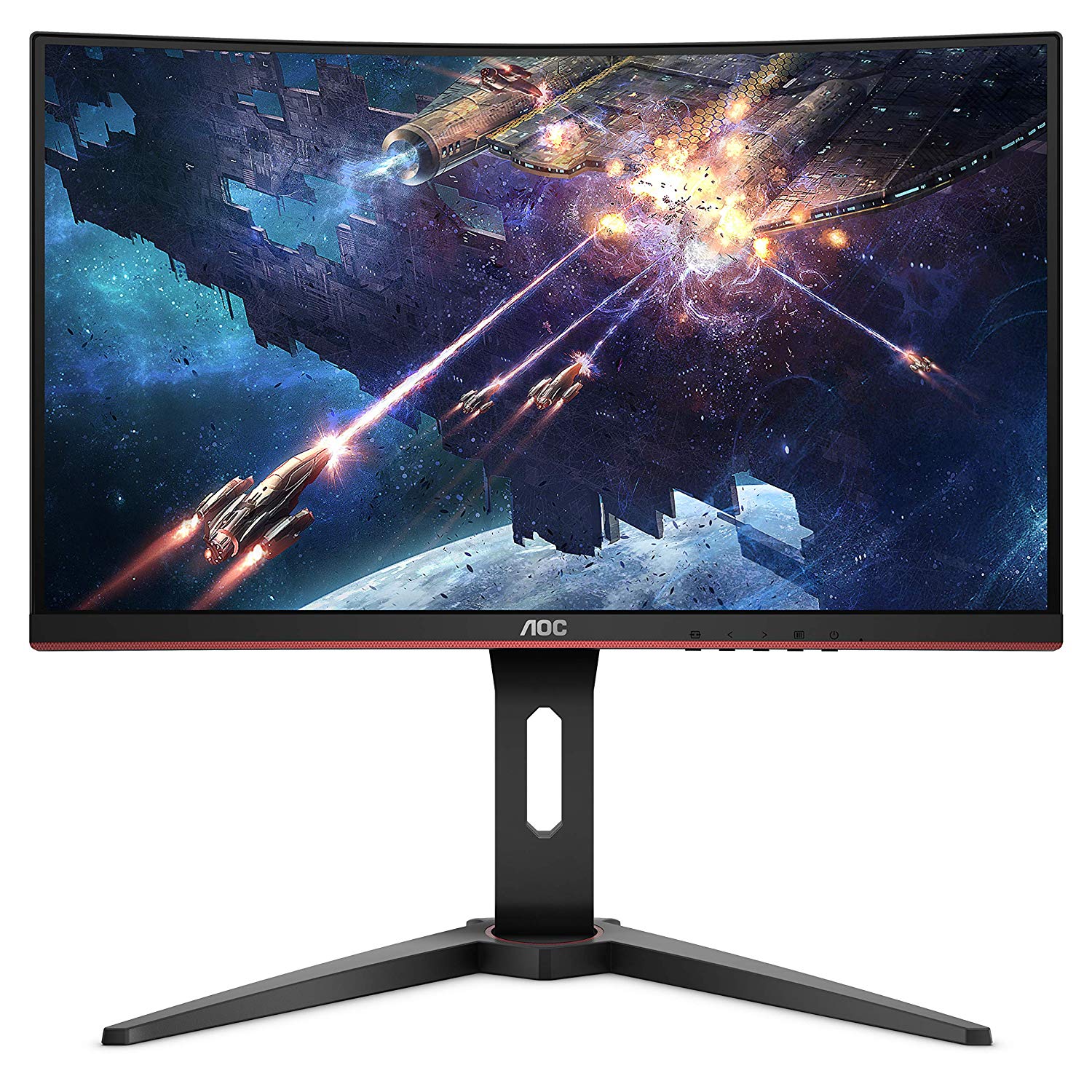 купить Монитор AOC C24G1 Curved VA,23,6*,16:9 FHD(1920x1080),250cd/m2,3000:1,50M:1,178/178,1ms,VGA,2HDMI,DP,Black-Red,Gaming в Алматы