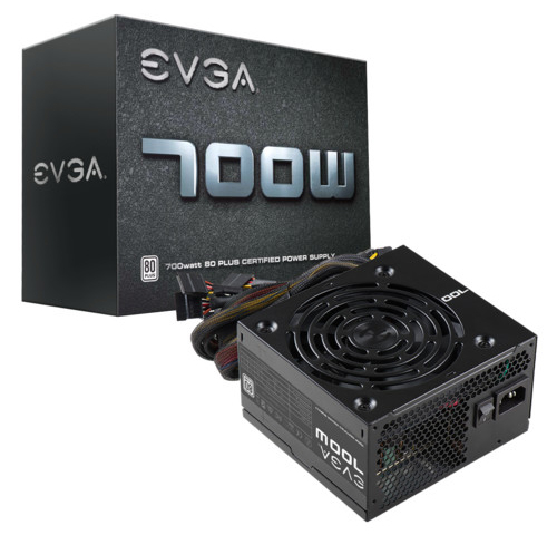 купить Блок питания ATX 700W EVGA 700 W1, Active PFC, вентилятор 12 см, 80+ WHITE  100-W1-0700-K2 в Алматы