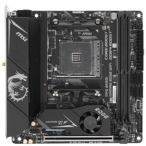 купить Материнская плата MSI MPG B550I GAMING EDGE WIFI AM4 2xDDR4 4xSATA3 2xM.2 HDMI mATX в Алматы