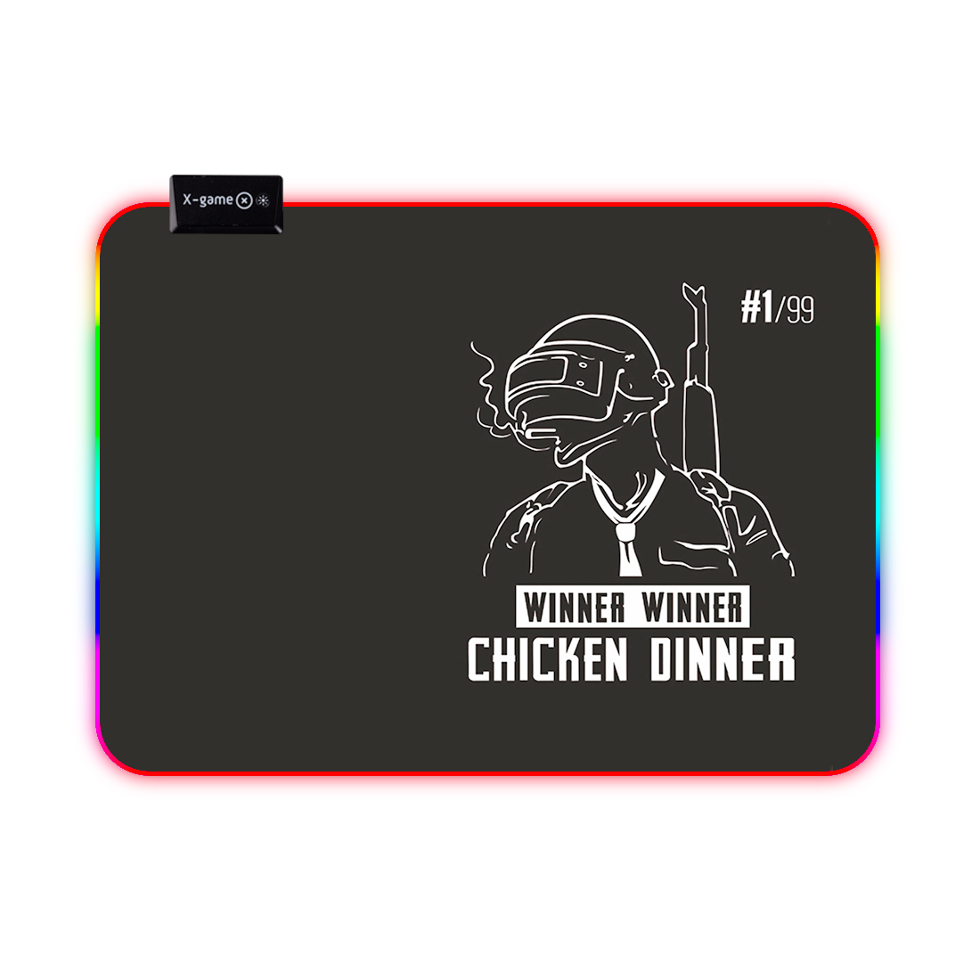 купить Коврик для компьютерной мыши, X-game, Chicken Dinner (Led), 360 x 260 x 4mm, Резиновая основа, Тканевая поверхность, Склеивание, Гладкая поверхность, Чёрный в Алматы