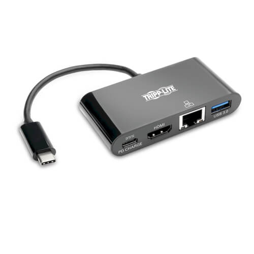 купить Адаптер TrippLite/USB-C Multiport Adapter, 4K HDMI, USB-A Port, Gbe and PD Charging, HDCP, Black в Алматы