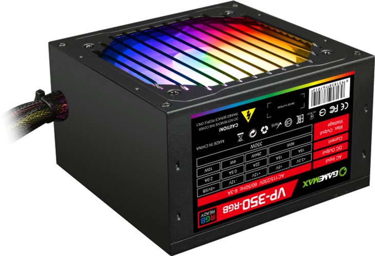 купить Блок питания ПК  350W GameMax VP-350 <350W, 120mm, 2xSATA, 2x4PIN> в Алматы