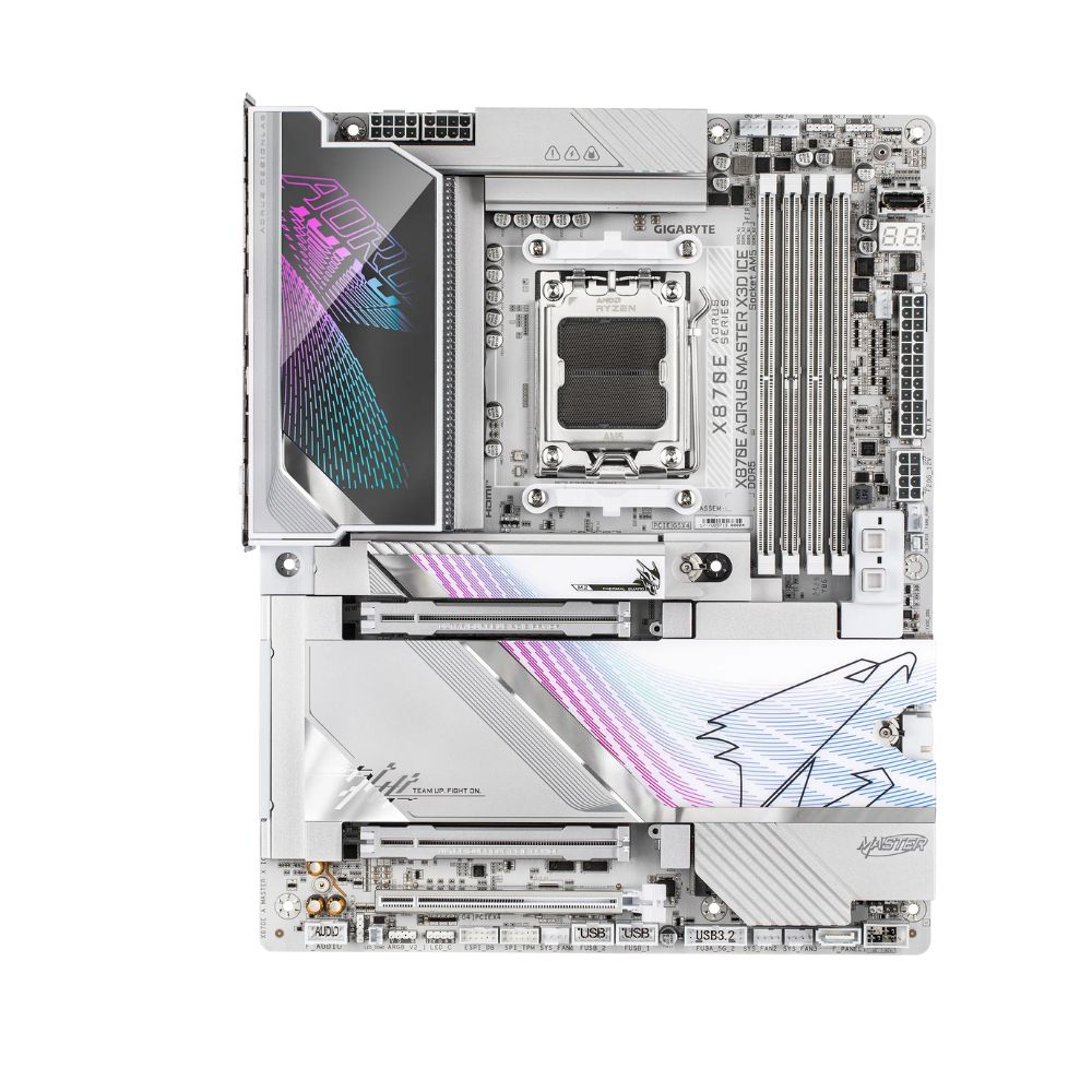 купить Сист.плата Gigabyte X870E A MASTER X ICE, X870E, AM5, 4xDDR5, 3xPCI-E x16, M2, SATA, USB-C, HDMI, WIFI7, WHITE, BOX в Алматы