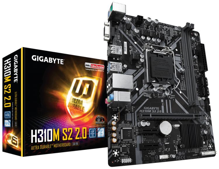 купить Материнская плата, Gigabyte, H310M S2 (4719331803780), LGA1151v2, iH310, 2xDDR4, 4xSATA3, 1xD-Sub, 1xPCI-Ex16, 1xPCI-Ex1, mATX в Алматы