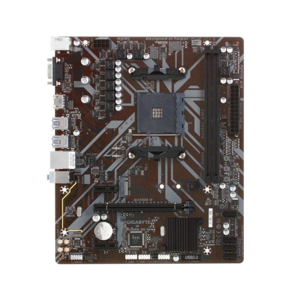 купить Материнская плата Gigabyte B450M H AM4 2xDDR4 4xSATA D-Sub HDMI RAID M.2 mATX в Алматы