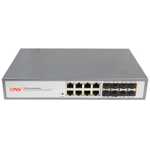 купить Коммутатор оптоволоконный управляемый 8-портов SFP/ 8 портов 10/100/1000M RJ45 ONV 33168FM в Алматы