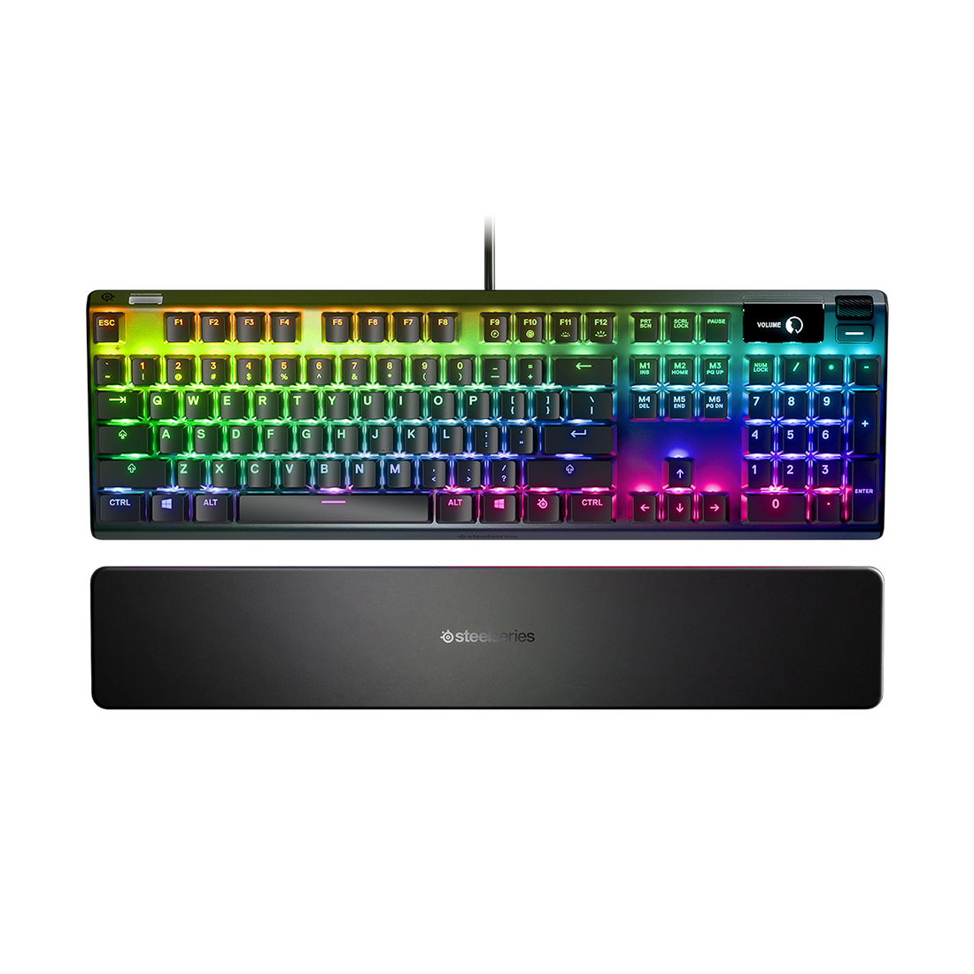 купить Клавиатура, Steelseries, Apex 7 (Brown Switch) US, 64786, Игровая, Механические клавиши QX2, USB, Подсветка RGB, Размер: 160*370*35 мм., Анг/Рус, Чёрный в Алматы