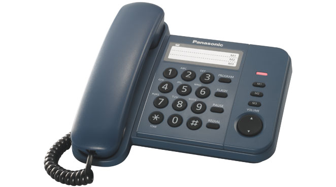 купить Panasonic Телефон проводной	KX-TS2352RUC  KX-TS2352RUC (синий)  в Алматы