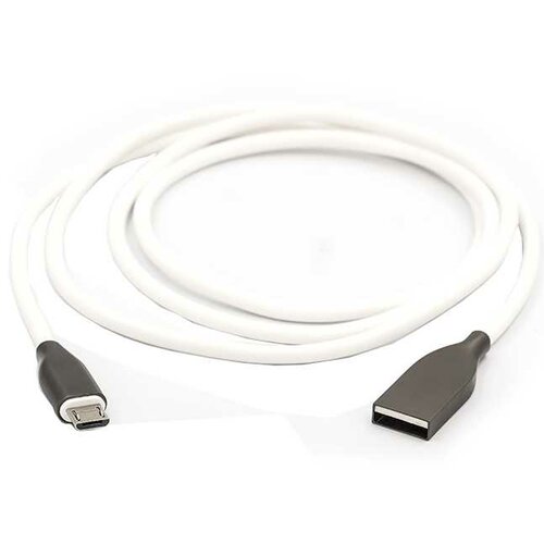 купить Кабель PowerPlant USB - microUSB, 2м, силикон, белый в Алматы