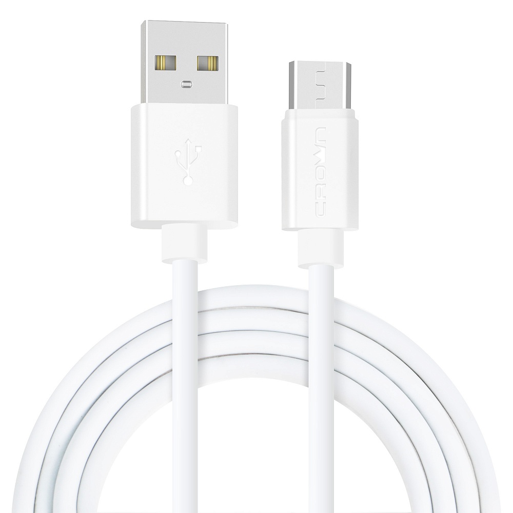 купить Кабель Crown USB - microUSB CMCU-1016M white в Алматы