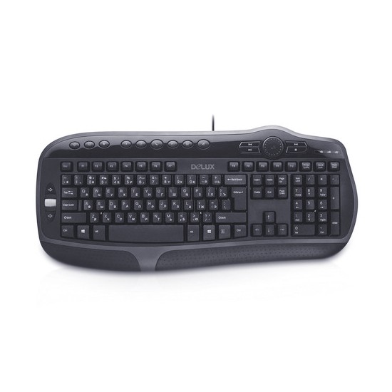 купить Клавиатура, Delux, DLK-9050UB, USB, Кол-во стандартных клавиш 104, 16 мультимедиа-клавиш, Размер: 496*223,50*33,5 мм., Длина кабеля 1,4 метра, Защита от случайного пролива воды/кофе, Чёрный в Алматы
