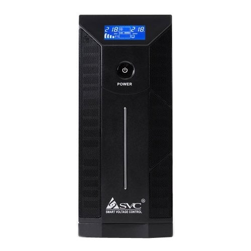 купить UPS, SVC, W-1500, Smart, USB, Мощность 1500ВА/900Вт, Диапазон работы AVR: 160-275В, 12В/9 Ач*2шт., 3 вых.: Shuko CEE7, Защита тел. линии, Чистая синусоида, Чёрный в Алматы