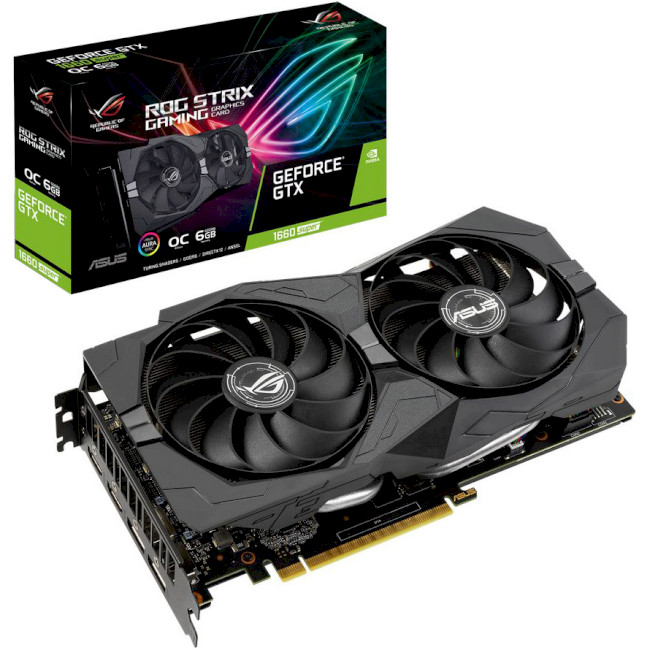 купить Видеокарта ASUS GeForce GTX1660 SUPER 6GB GDDR6 19bit 2xHDMI 2xDP HDCP, ROG-STRIX-GTX1660S-6G-GAMING в Алматы