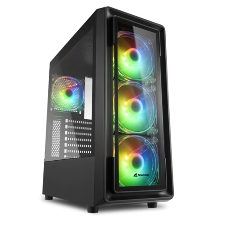 купить Корпус ПК без БП Sharkoon TK4 RGB <ATX, 2x3.5, 5x2.5, 2xUSB 3.0, 1xUSB 2.0, Audio, 400*190*456mm> в Алматы