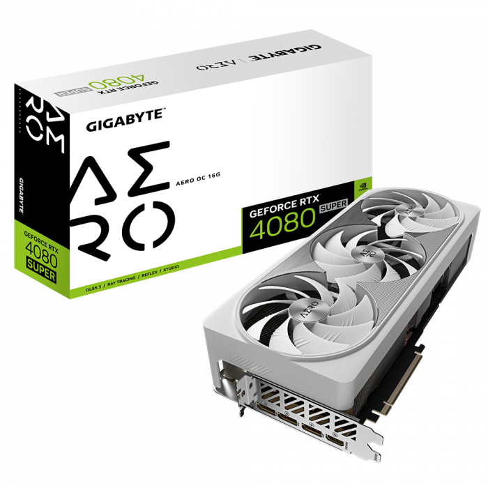 купить Видеокарта Gigabyte GV-N408SAERO OC-16GD, 16Gb GDDR6X, 256Bit Interface, 10240 Cuda Cores, HDMI, DP, BOX в Алматы