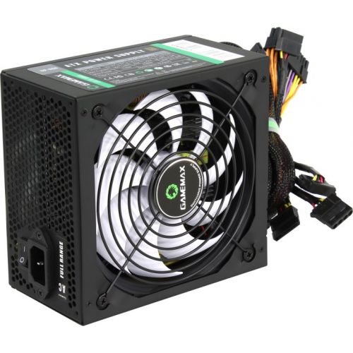 купить Блок питания ПК  650W GameMax GP-650<14cm fan, with APFC,1x24PIN,12V8pin(4 4),5xSATA,2xPCI-6 2PIN> в Алматы