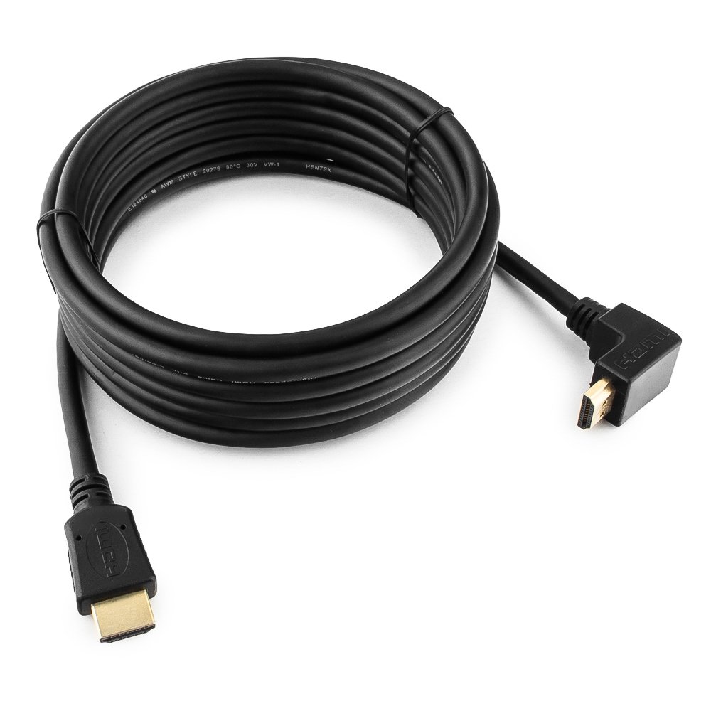 купить Кабель HDMI Cablexpert CC-HDMI490-15, 4.5м, v1.4, 19M/19M, углов. разъем, черный. в Алматы