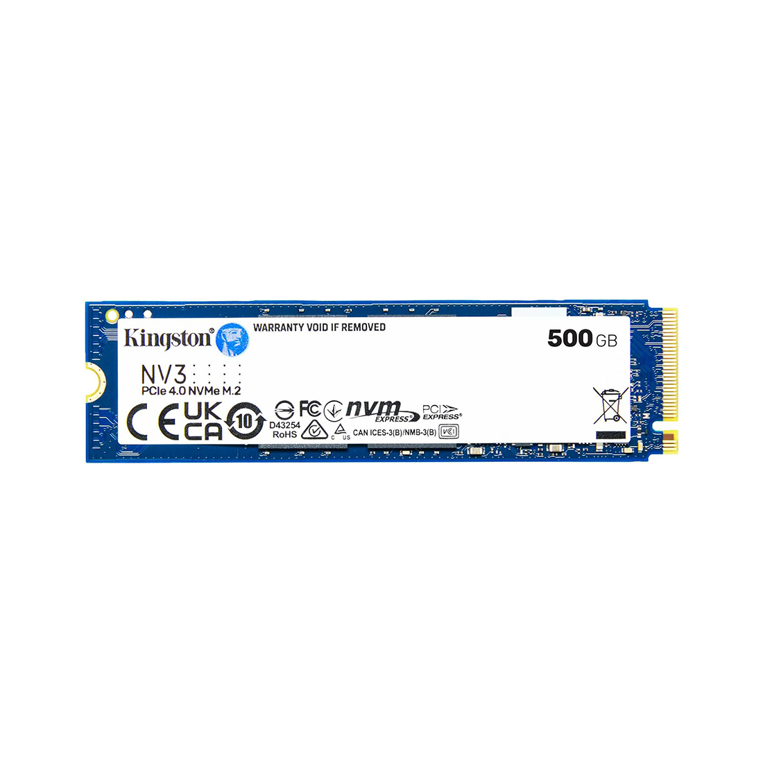 Купить SSD 500GB Kingston NV3, M.2, read 5000 MB/s, write 3000 MB/s, PCIe 4.0, TLC SNV3S/500G в Алматы