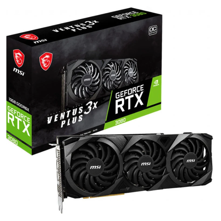 купить Видеокарта MSI GeForce RTX3080 VENTUS 3X OC, 10G GDDR6X HDMI 3xDP RTX 3080 VENTUS 3X PLUS 10G OC LHR в Алматы