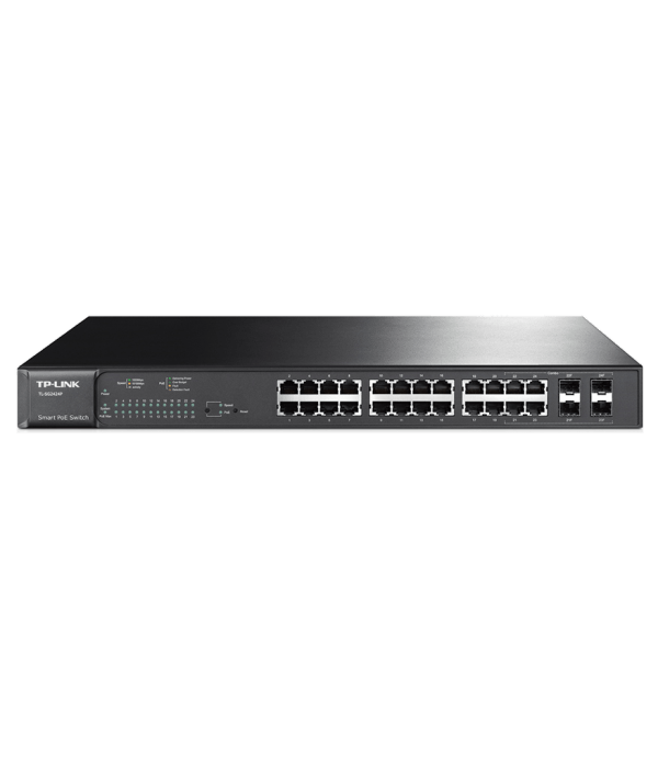купить Коммутатор PoE  Smart GbE 24-портовый Tp-Link T1600G-28PS (TL-SG2424P)  JetStream&trade; 24GE PoE , 4 SFP, 802.3at/af (max 30W на порт), бюджет мощности PoE 192W> в Алматы
