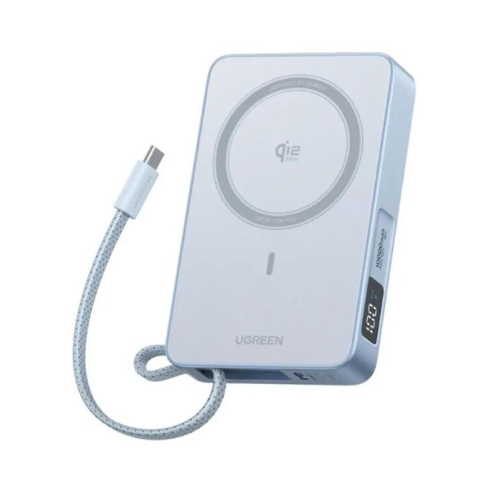 купить Пауэрбанк Ugreen PB773 65958B 10000mAh 30W 1C + 25W Magnetic Wireless Power Bank with 1* 30W Build-in Cable в Алматы