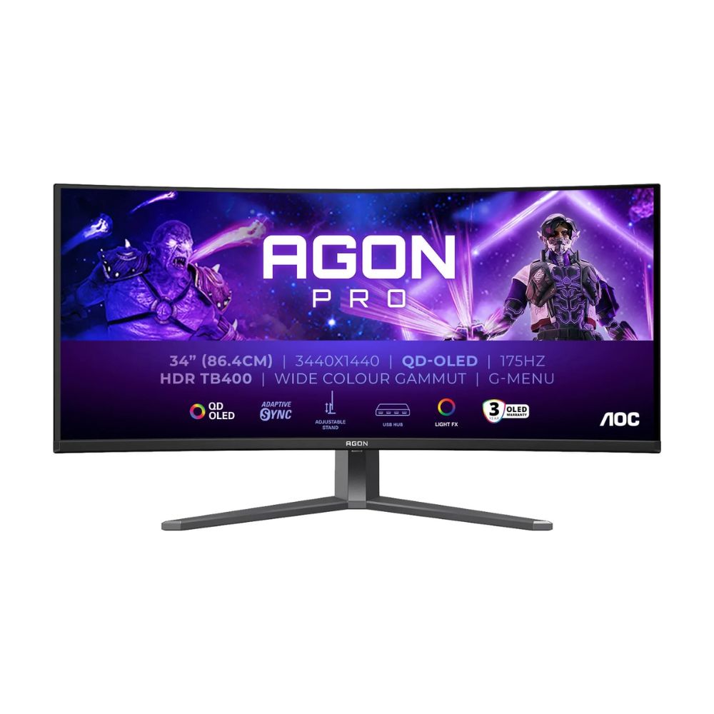 Купить Монитор Игровой 34" AOC AG346UCD QD-OLED 3440x1440 175Hz 0.03ms 1000cd/m2 1,5M:1 2xHDMI 1xDP 2x8W в Алматы