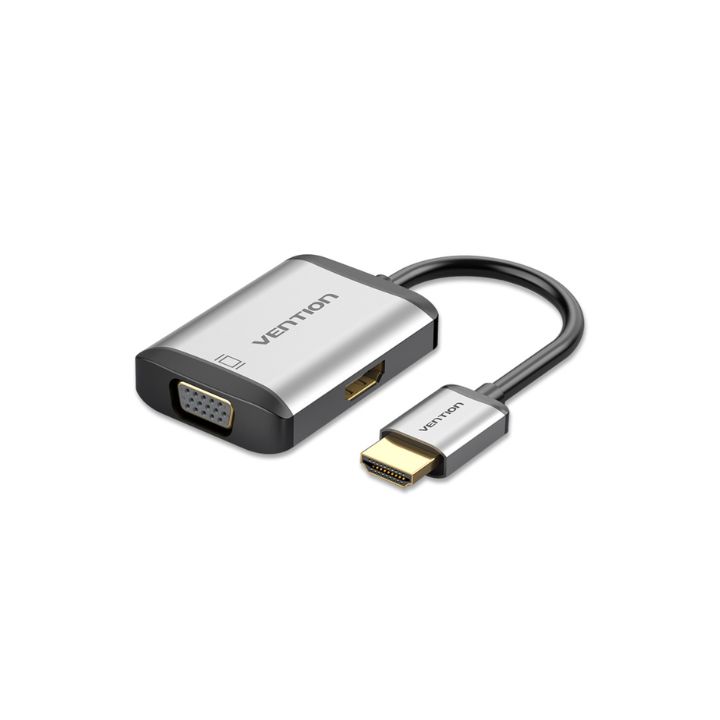 купить Переходник Vention HDMI to HDMI+VGA converter 0.15m gray metal type в Алматы