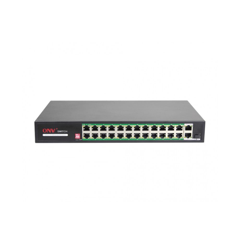 купить Коммутатор PoE  24-портовый ONV-H1024PLD long distance <24 портов 10/100Mbps PoE802.3at/af, +2 * 1000Mbps RJ45, 17-24 порт 250 Meters @10M, 1*SFP port, самовосстановление сети, бюджет мощности 250W> в Алматы