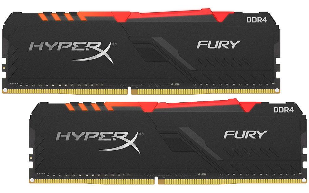купить ОЗУ Kingston HyperX Fury RGB 32GB (16x2) /3200MHz DDR4 CL16 DIMM XMP HX432C16FB3AK2/32 в Алматы