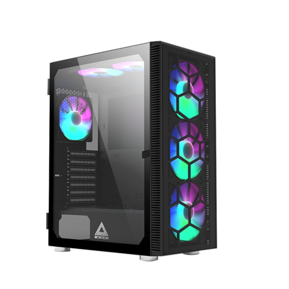 Купить Корпус Montech X3 GLASS (B) ATX/Micro-ATX/Mini-ITX 1xUSB3.0 2xUSB2.0 1xAudio 1xMic Черный в Алматы