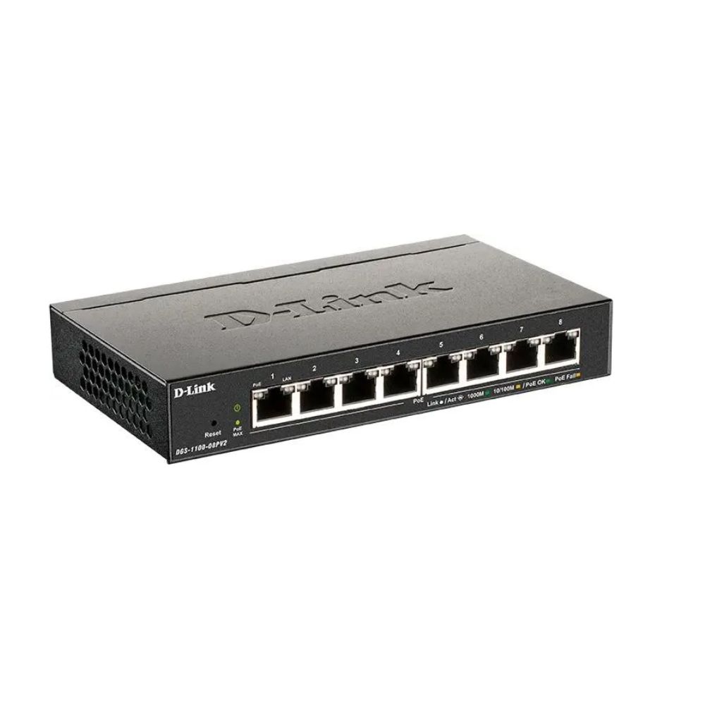Купить Switch 8 port D-Link DGS-1100-08PV2/A3A, 8x10/100/1000 Мбит/с, PoE в Алматы