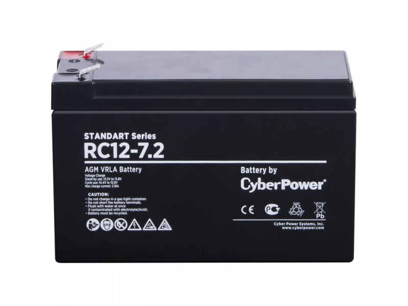 купить Аккумуляторная батарея Standard Series CyberPower RC 12-7.2 / 12В 7,2Ач (151x65х94(100)мм, 2.3кг.) в Алматы