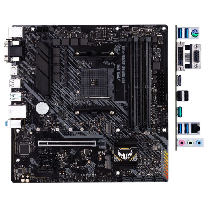 купить Материнcкая плата ASUS TUF GAMING A520M-PLUS sAM4 A520 4xDDR4 HDMI DVI VGA mATX в Алматы
