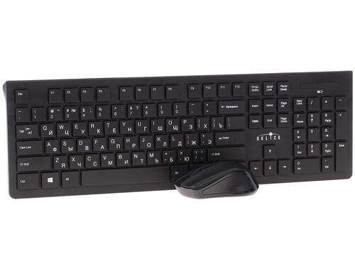 купить Клавиатура + мышь Oklick 250M клав:черный мышь:черный USB беспроводная slim в Алматы