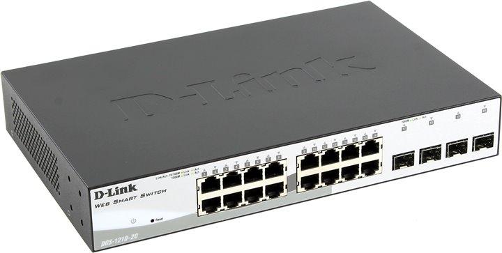 купить D-Link DGS-1210-20/F1A WebSmart коммутатор  16 портов 10/100/1000  + 4SFP /  в Алматы