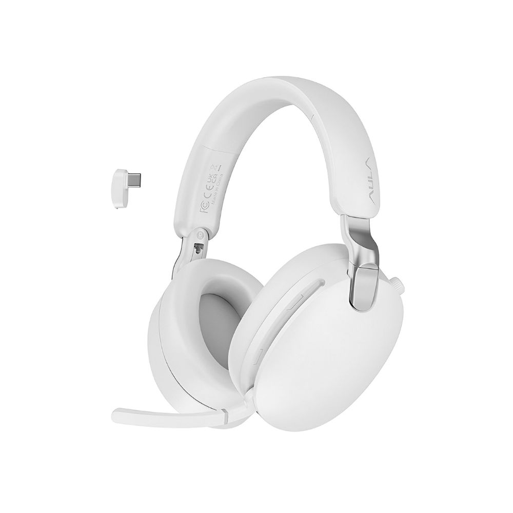 купить Bluetooth headphone AULA A500 WHITE, BT5.4/cable, white в Алматы